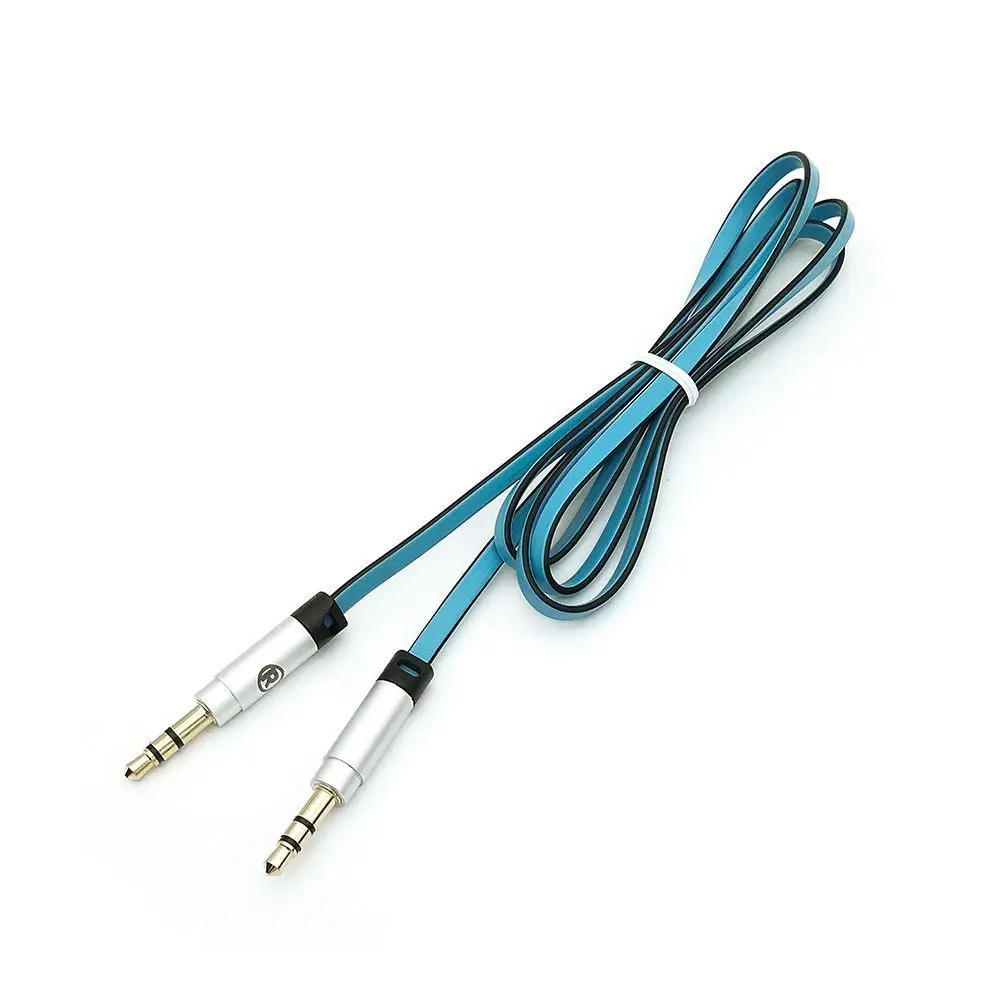 Cable de audio plano RadioShack Macho a macho 1.8 m Azul y Negro