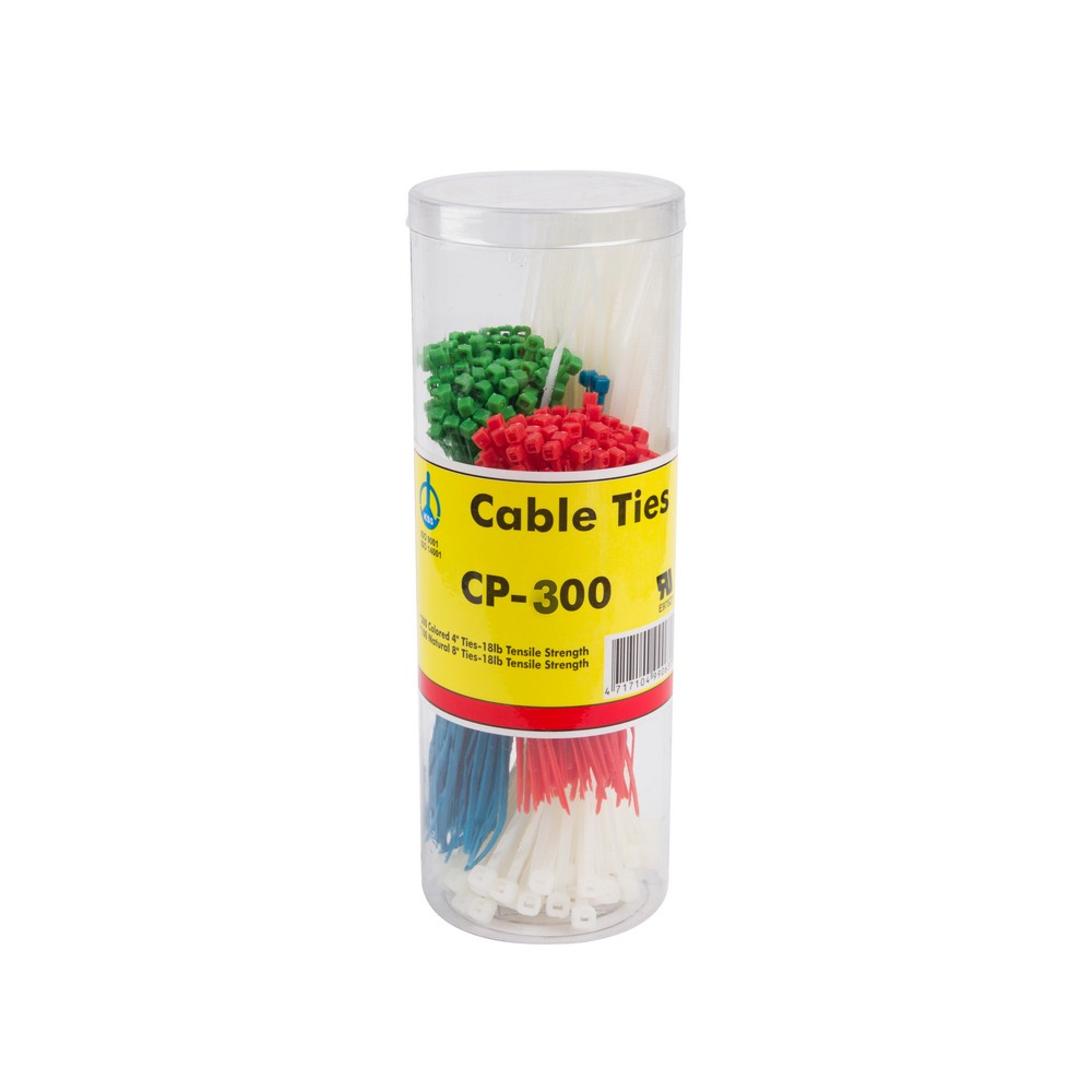 Amarra plastica 4-8 pulg set de 300 pzas