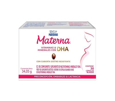 Materna Vitaminas y Minerales con DHA x30 cápsulas