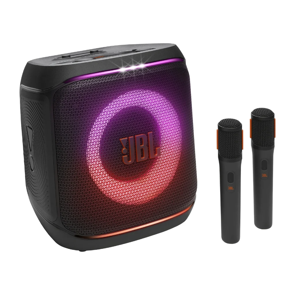 JBL Parlante BT PartyBox Encore 2 con micrófono coral