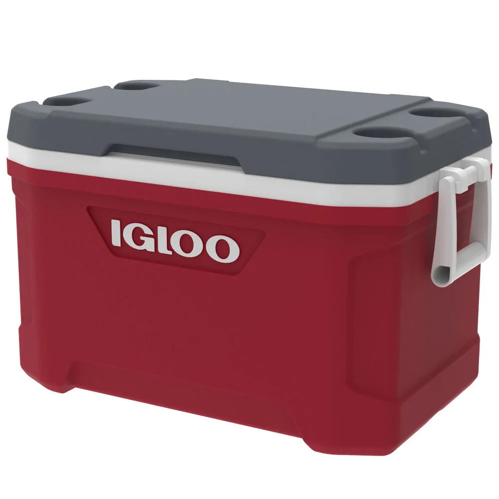 Hielera Igloo latitud 49.21 Litros (52qt) roja con gris
