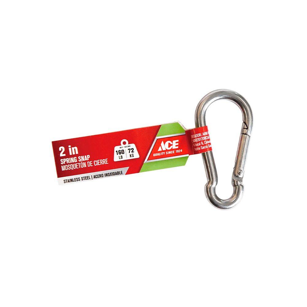 Gancho de resorte 1-4 x2 acero inoxidable 72.5 kilos