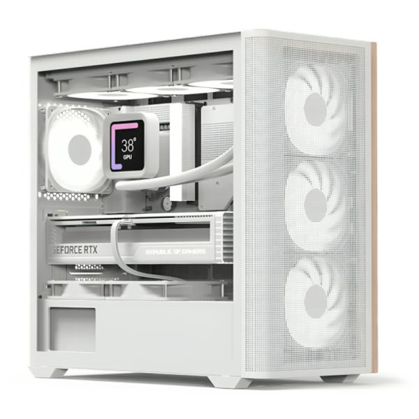 Case Aerocool Gaming RGB Mini Tower D301A Ventiladores 4 de 120MM con Vidrio Lateral y Malla Frontal – Blanco