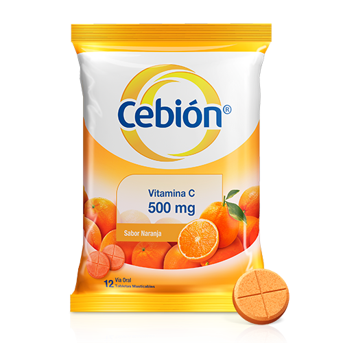 CEBION VITAMINA C NARANJA 500 MG 12 TABLETAS