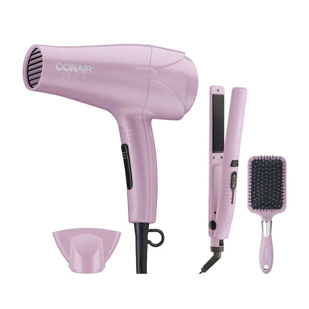 Combo secadora +plancha alisadora 1” + cepillo Conair CB220PP3UX