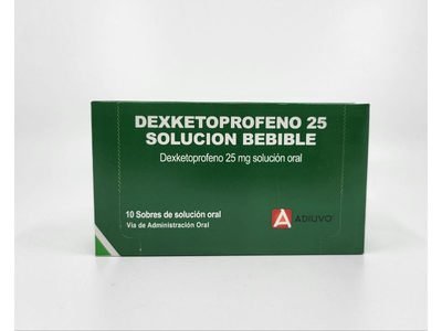 Dexketoprofeno bebible Adiuvo, 25 mg, 1 sobre de solucion oral