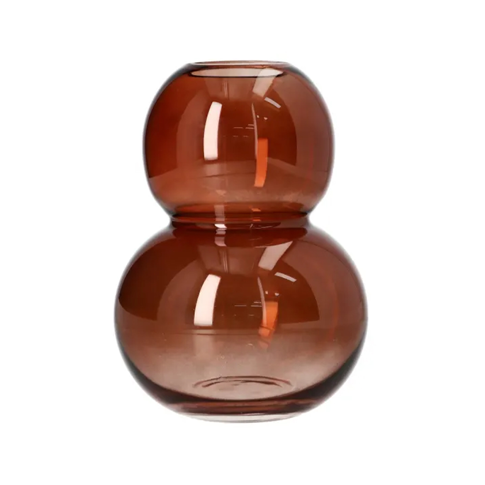 Florero de vidrio 6x19x14 cm cafe
