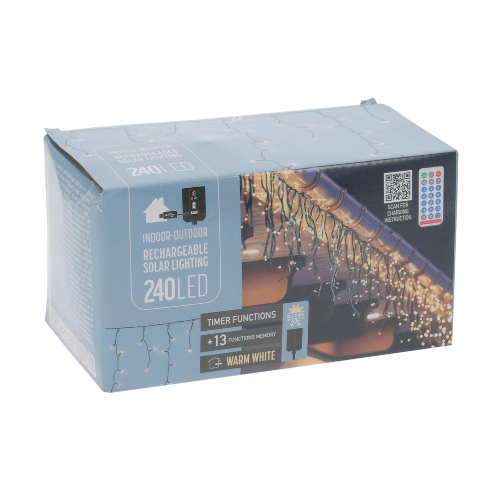 Luces navideñas solares led 240 amarillas
