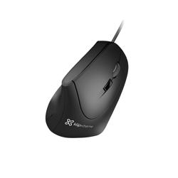 Mouse Cableado Ultra Ergonómico, Color Negro, Krown Klip Xtreme