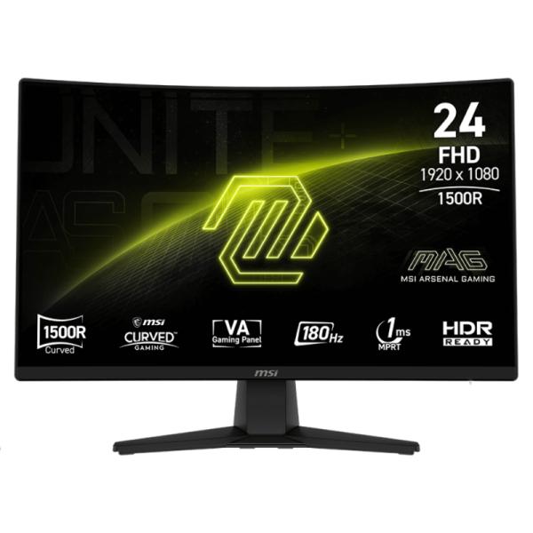 Monitor MSI MAG 242C 23.6 Pulg Curvo 1920 X 1080 180 Hz Anti Glare HDMI Y DP