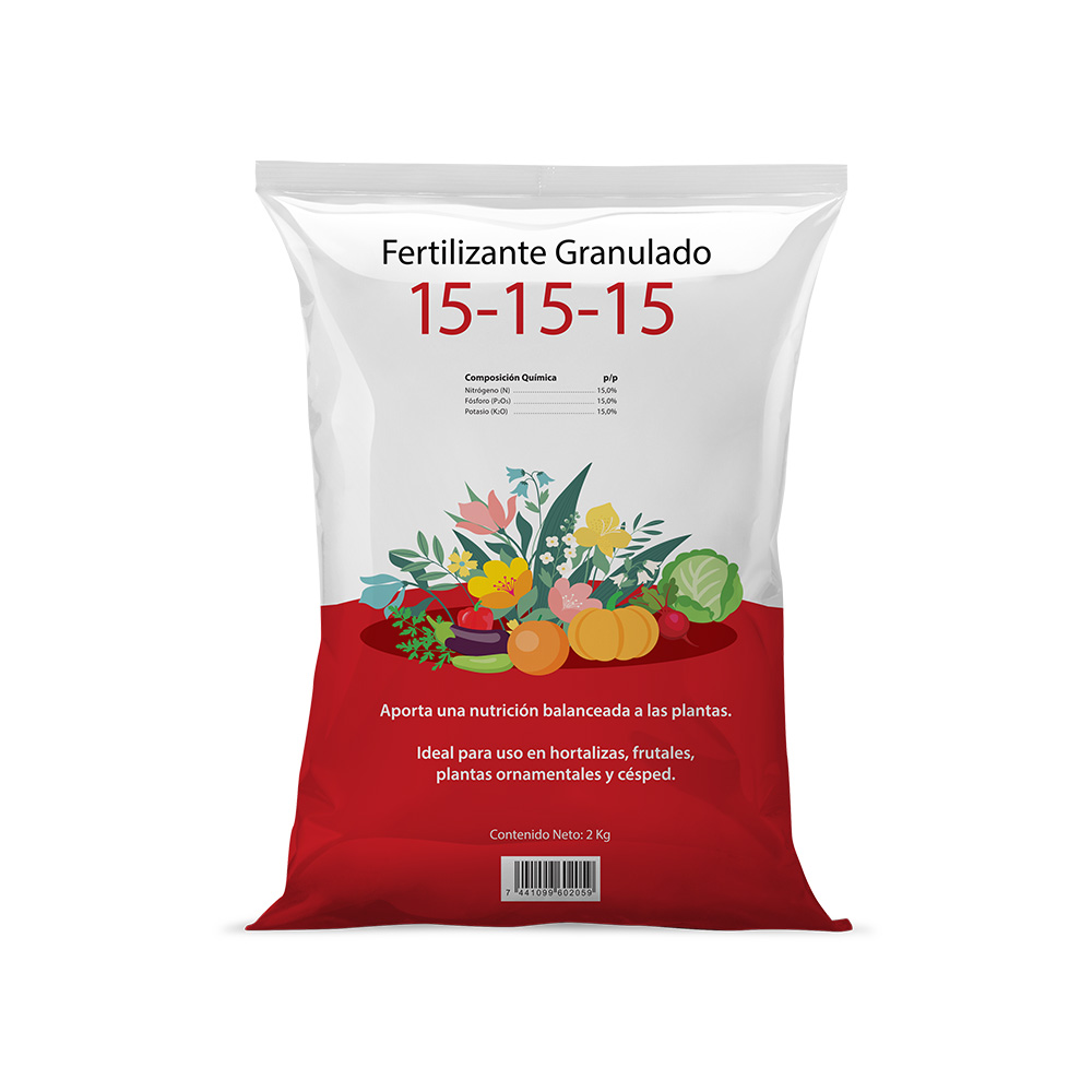 Fertilizante granulado 15-15-15 2 kilogramos