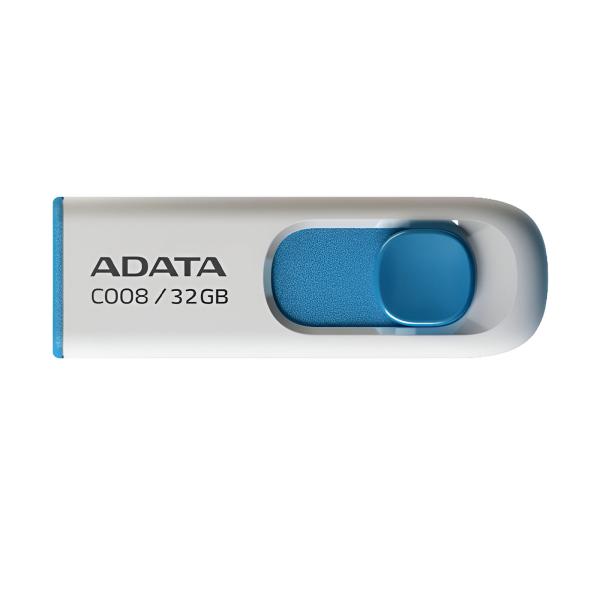 Memoria USB 32GB Adata AC008 2.0 USB-A – Blanco / Azul