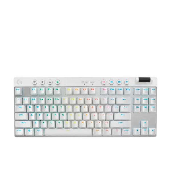 Teclado Logitech Gaming RGB G Pro X TKL Mecánico Inglés Inalámbrico – Blanco