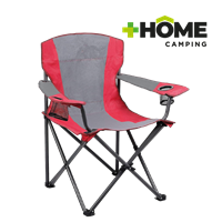 Silla Camping Poliester Rojo Gris + Home Camping
