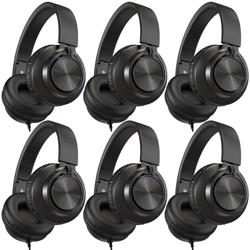 AILIHEN Kids Headphones Wired for School 6 Pack Bulk with Mic