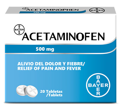 Acetaminofén Bayer 500 mg caja 20 tabletas