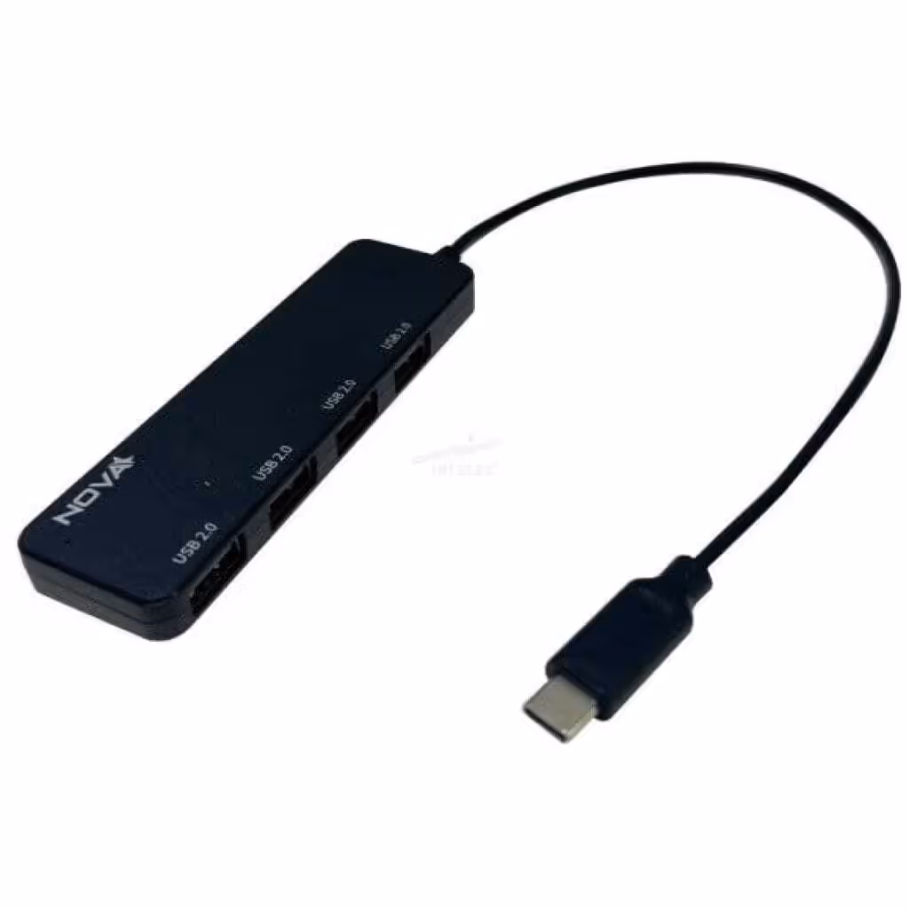 HUB USB NOVA USB-C A 4 PUERTOS USB 2.0