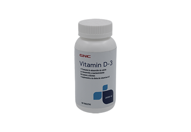 GNC VITAMINA D-3 2000 IU 180 TABLETAS