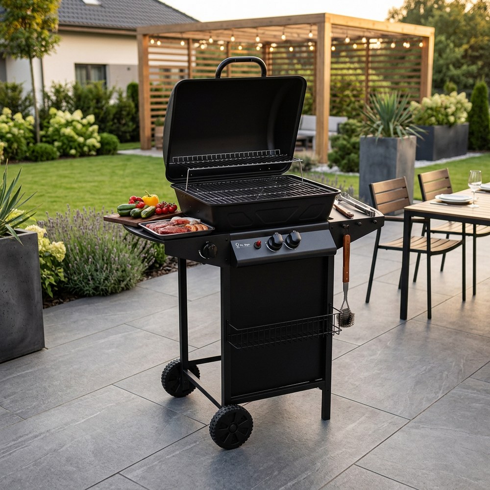 Parrilla a gas 2 quemadores con cocina incluye forro