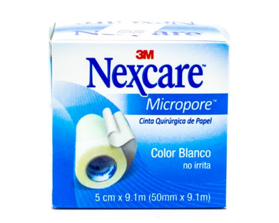 Micropore, Nexcare, 5 cm x 9.1 cm blanco