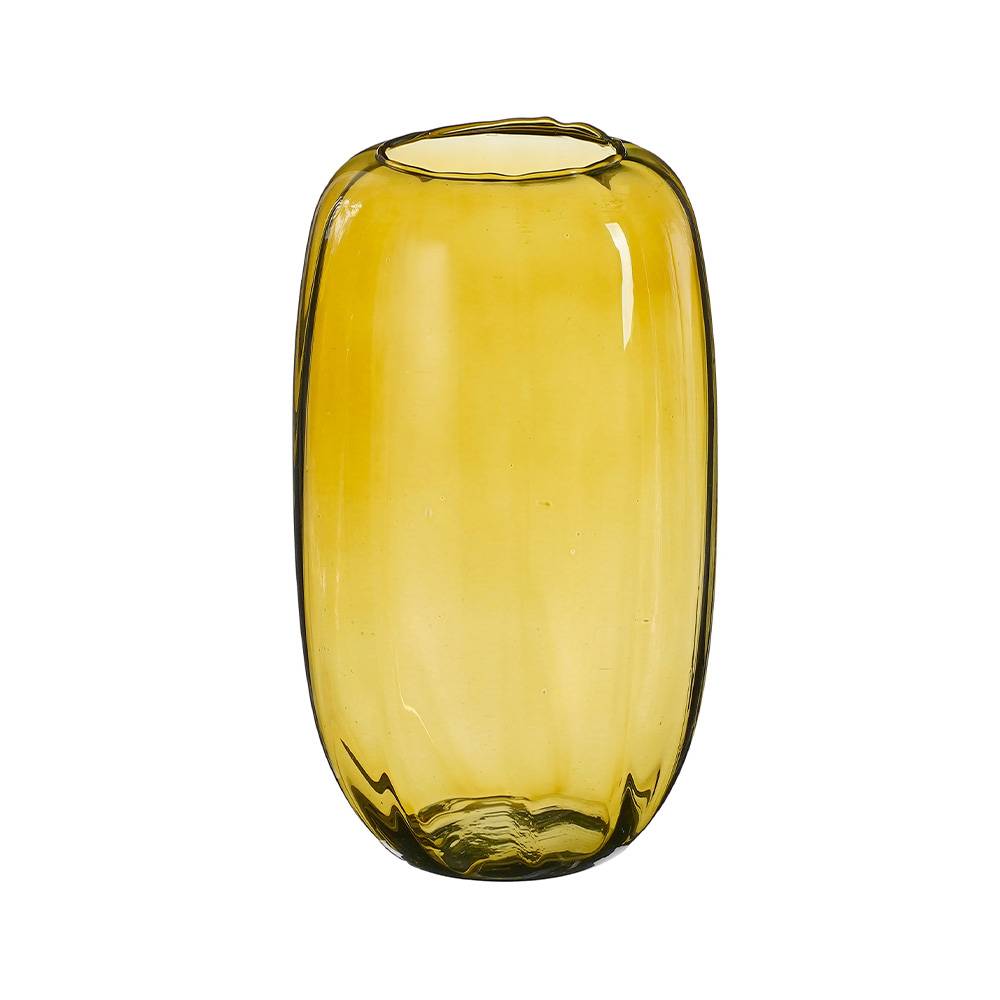 Florero decorativo de vidrio 25 cm ricci amarillo