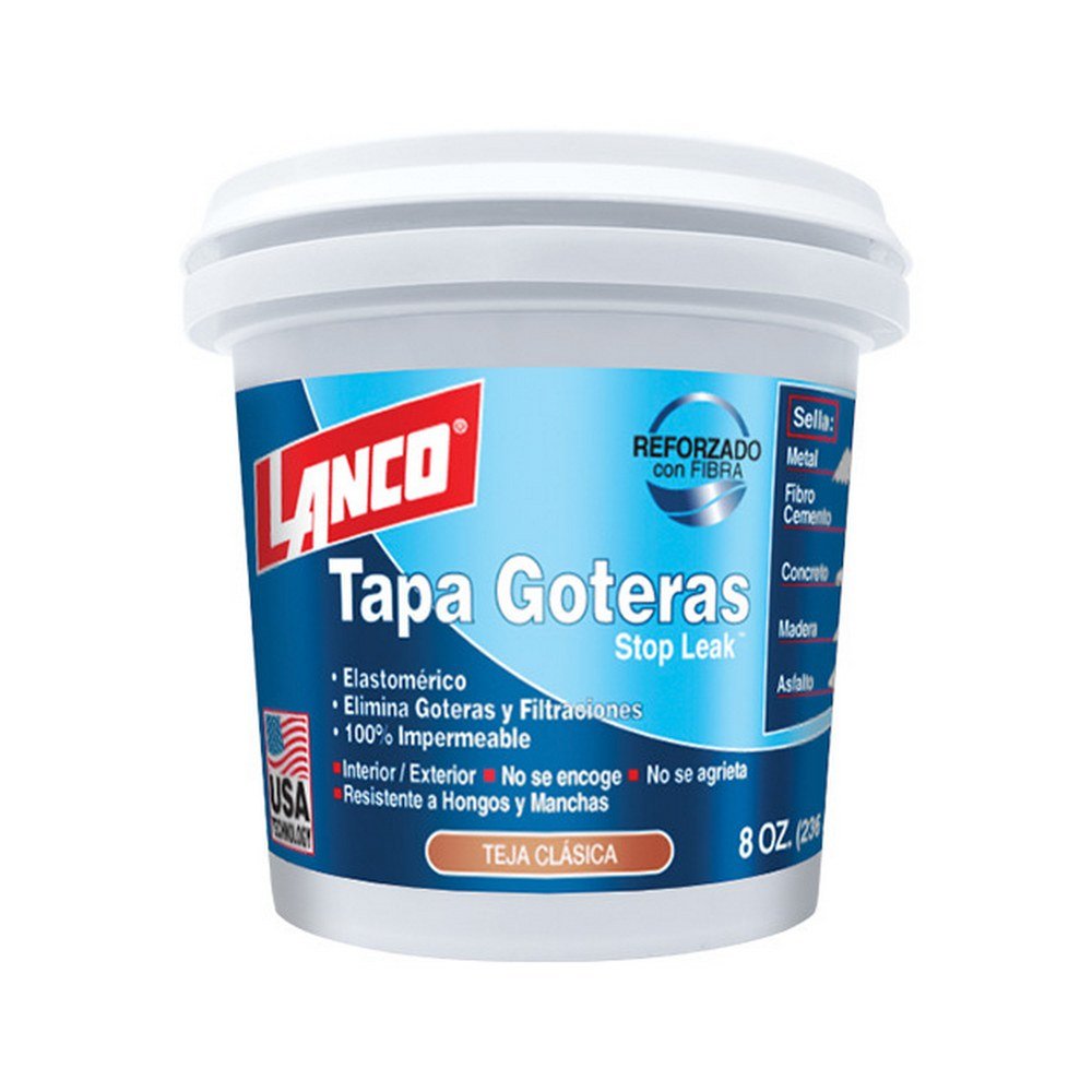 Masilla acrílica tapagoteras rojo teja liso 236 ml (8 oz)