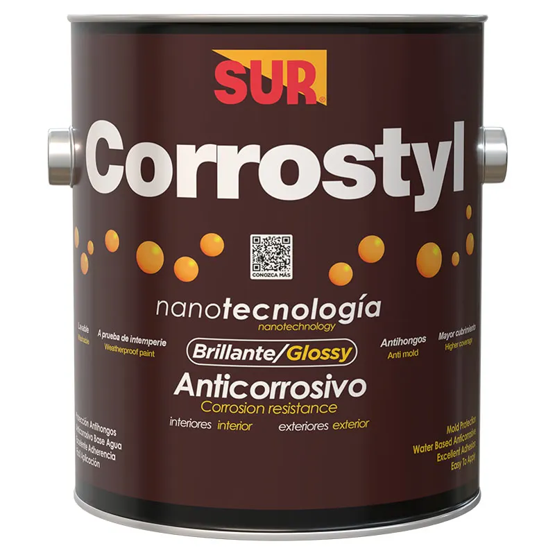 Anticorrosivo base látex corrostyl verde brillante 1 gal sur