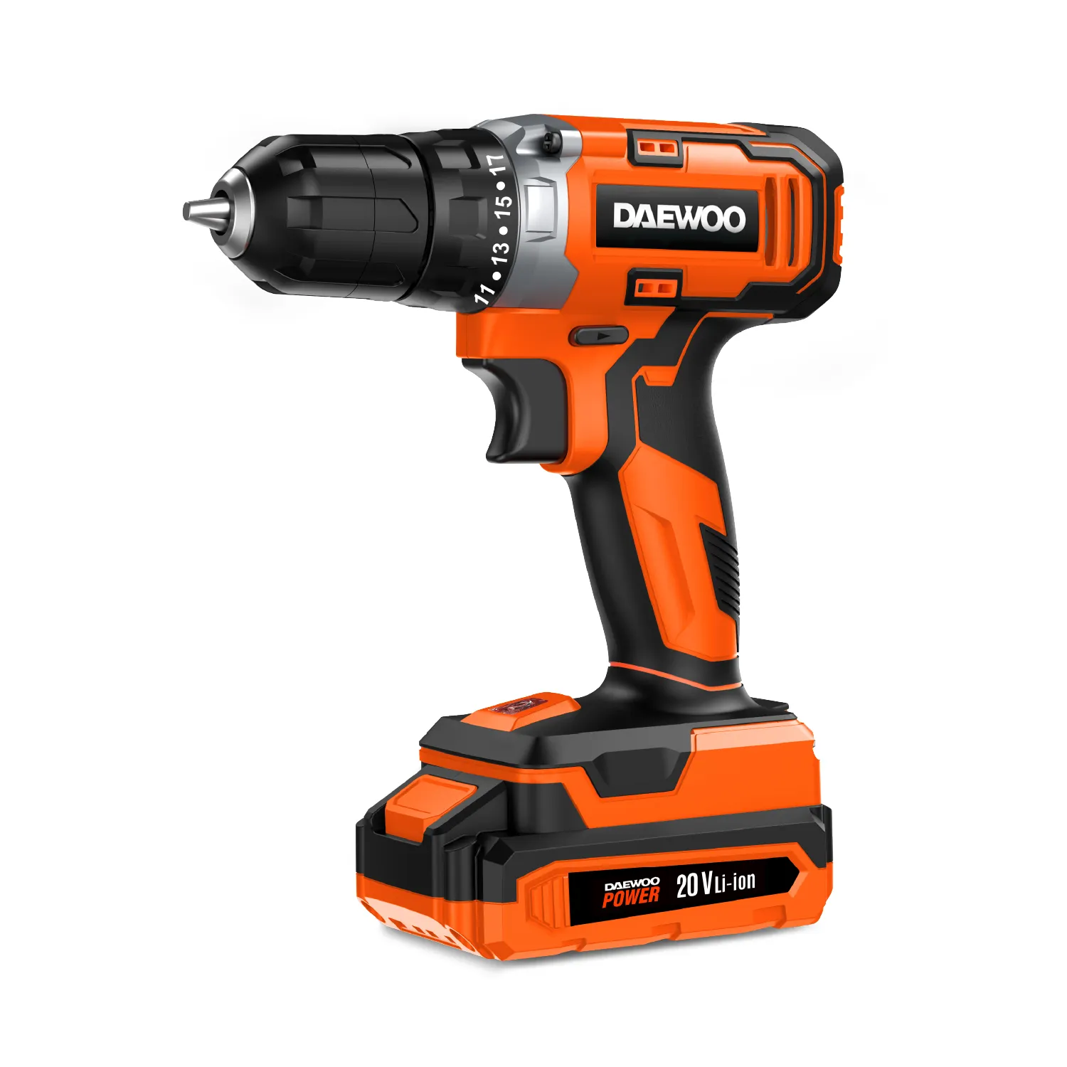 Taladro rotacional inalámbrico 3/8" 20 V Daewoo incluye batería 2.0 Ah y cargador