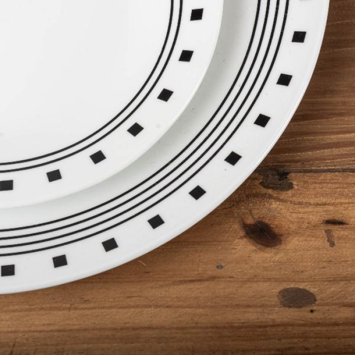 VAJILLA 12 PIEZAS REDONDA CITY BLOCK CORELLE