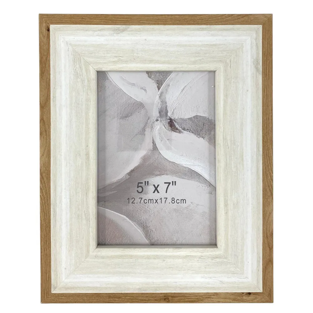 Portarretrato de madera color beige 21.5x2x26.6 cm