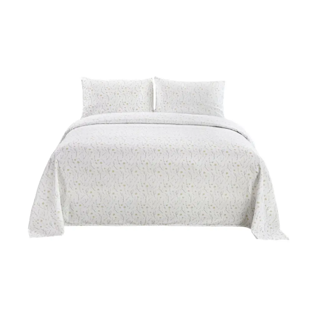 Set de Edredon Quattro Queen Microfibra Blanco QTTBSSEQ04