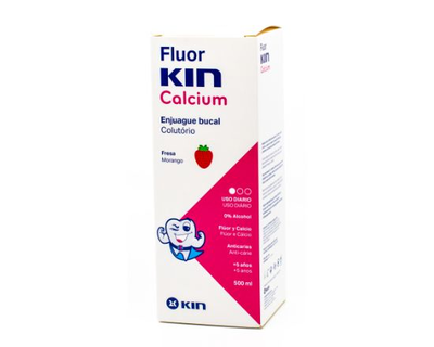 Enjuague Bucal Fluor-Kin +5 años fresa 500ml