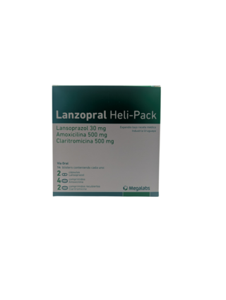 Lanzopral Heli-Pack, 1 de 14 blister con 8 tabletas