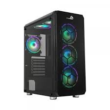 CASE GAMING X-LION HD-735 TEMPERED GLASS SIDE PANEL USB2.0*2 + USB3.0*1 + HD AUDIO + 3 FAN