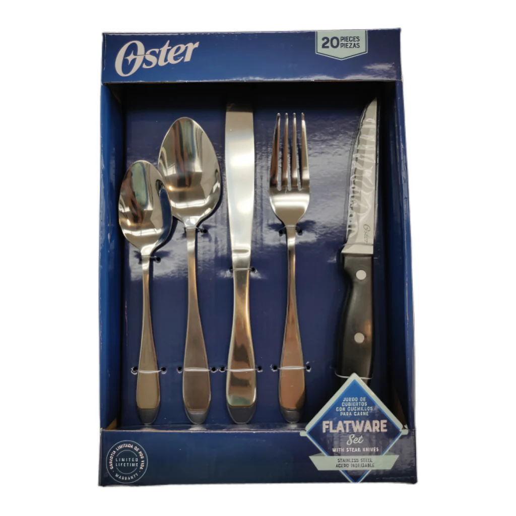 Oster Set Cubiertos de Acero Inoxidable Silvermist, 20 Piezas