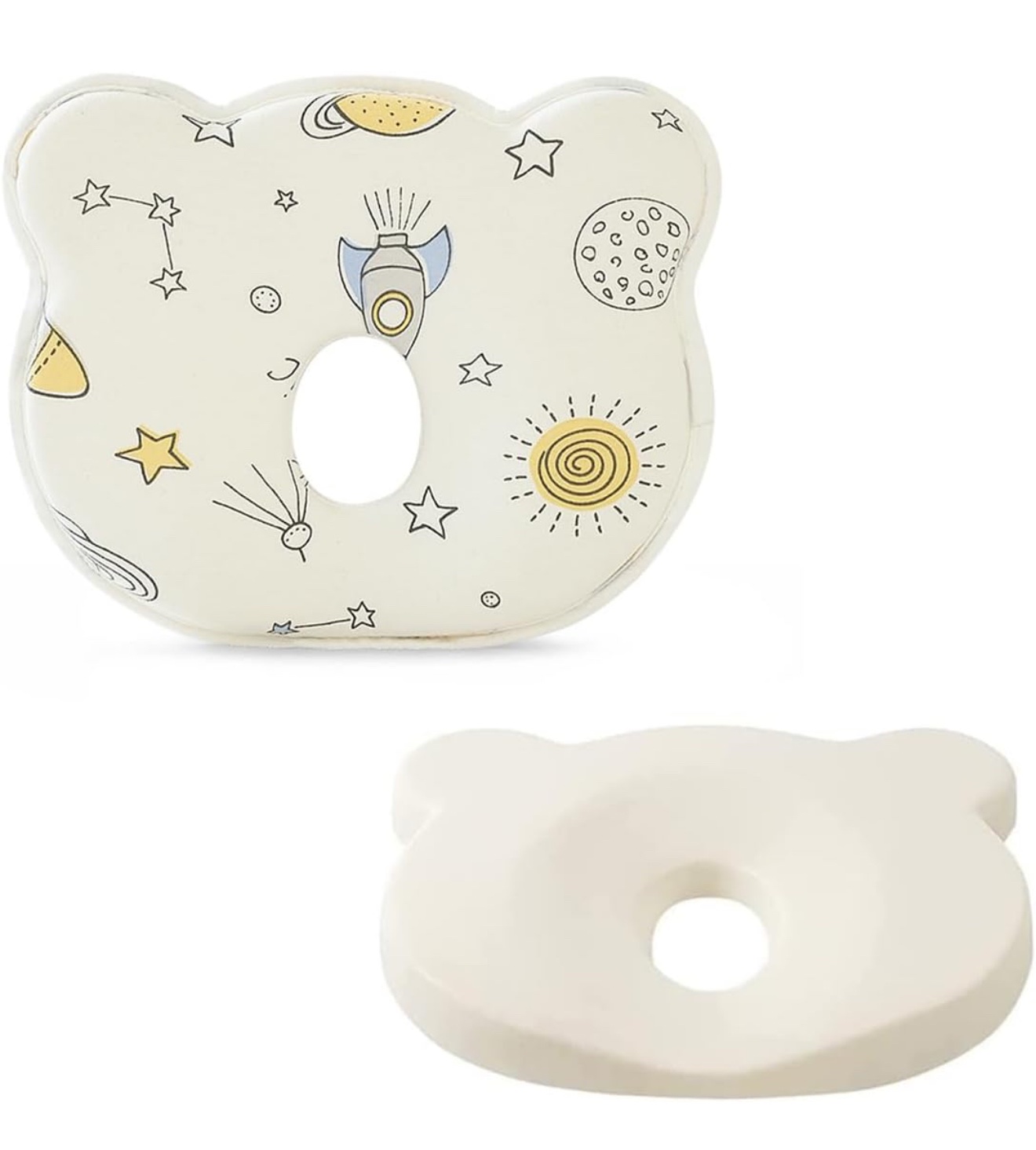 Almohada para Bebé de Espuma de Memoria 3D – Diseño Ergonómico para Moldear la Cabeza del Bebé