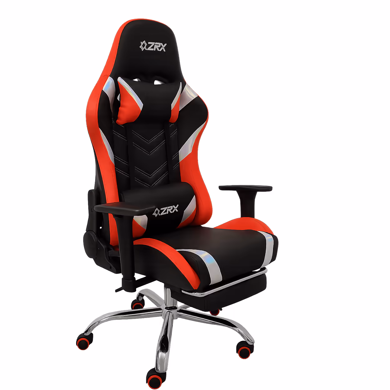 SILLA GAMING ZRX CON REPOSAPIÉS – ROJO CON NEGRO