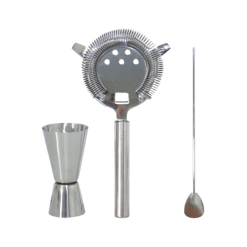 Colador para bar-cuchara mezcladora-medidor para bar de acero 3 piezas