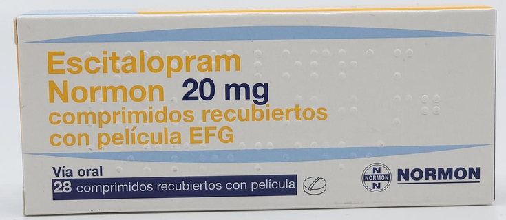 Escitalopram Normon, 20 mg, 28 comprimidos recubiertas