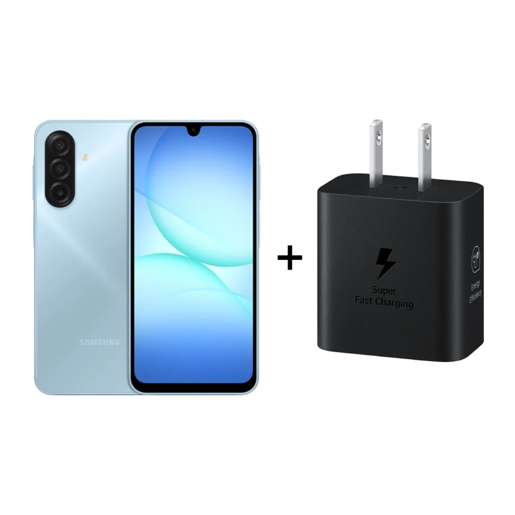 Samsung telefono celular a17 256gb gratis cargador de pared usb c carga rapida 25 w