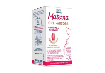 Materna vitaminas y minerales 30 tabletas