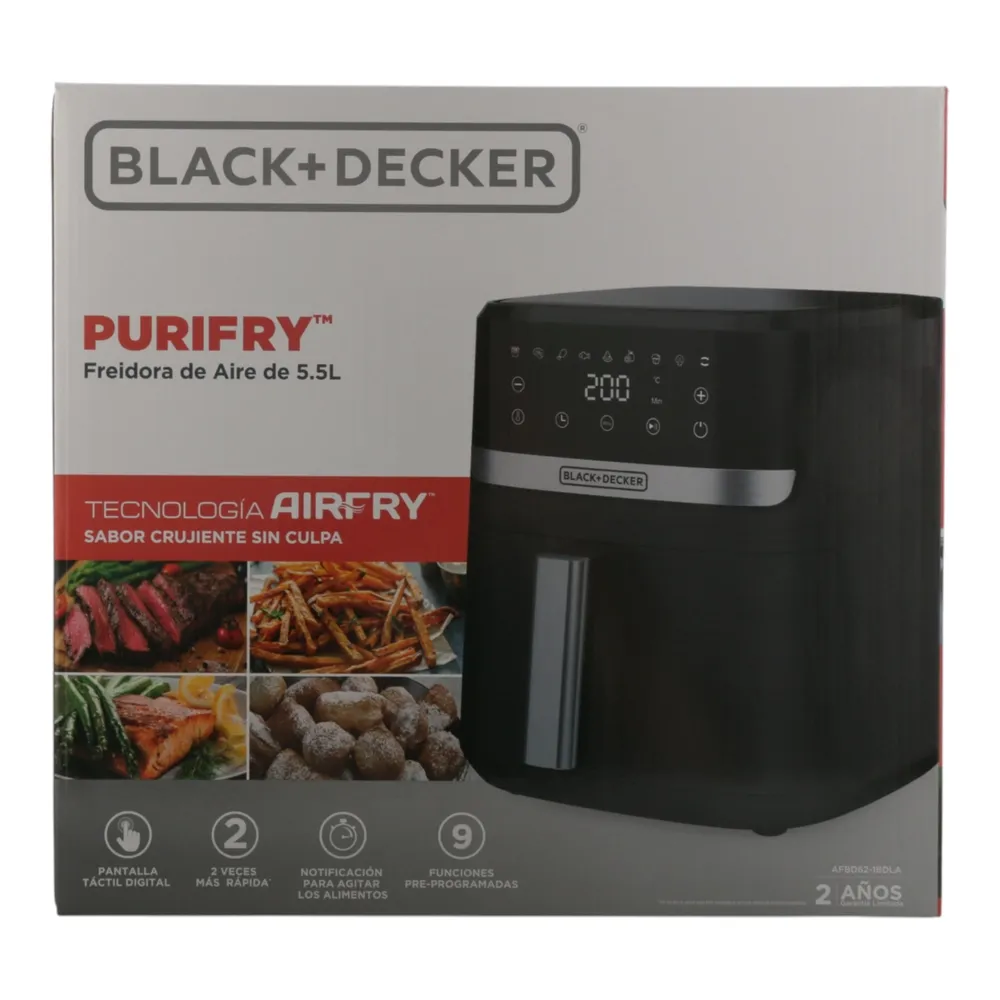 BLACK + DECKER FREIDORA DE AIRE DIGITAL NEGRA HFD2000B