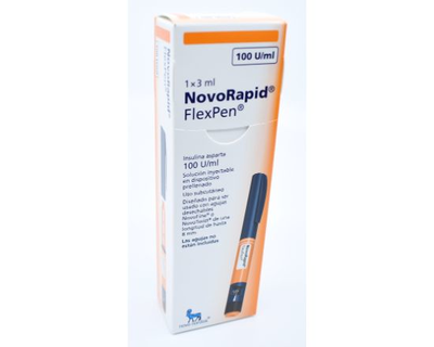 Insulina Asparta Novorapid FlexPen 1 cartuchos de 3 mL