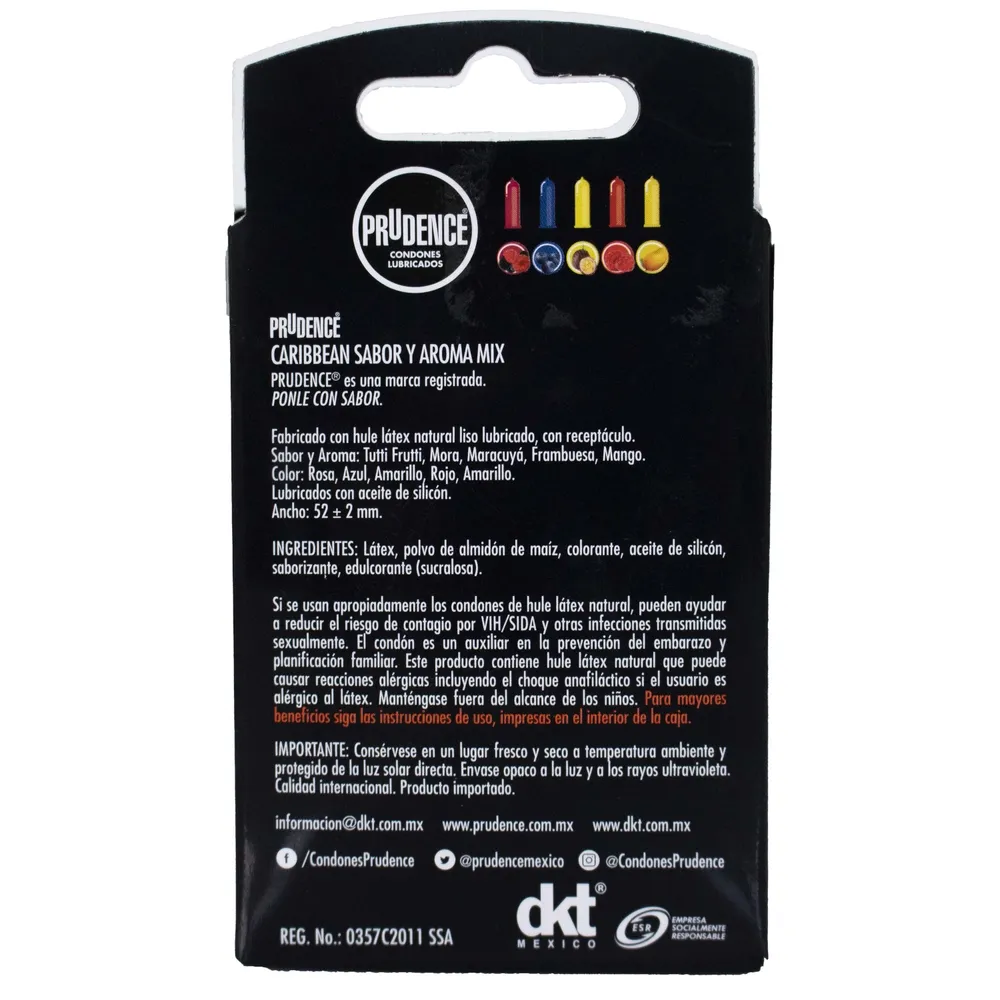 Condones LubricadosPrudence Caribbean Mix - 3Uds
