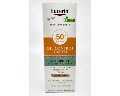 Eucerin Protector Solar OIL Control Tinted Toque Seco Tono CLARO 50 ml/53g