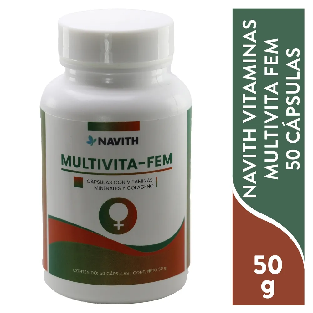 MultiVitaminico FEM NAVITH Vitaminas para Mujer 50 Capsulas