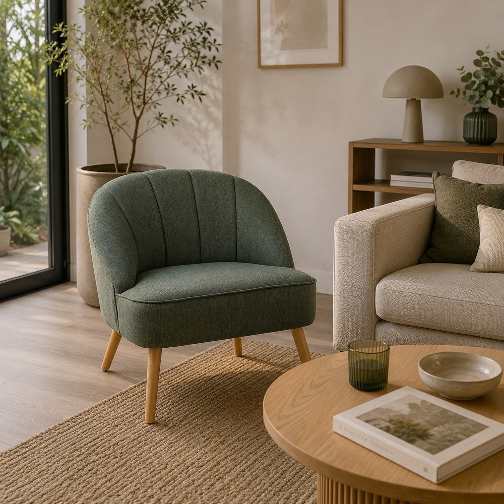 Silla moderna de madera-terciopelo 70x72x71 cm naova verde