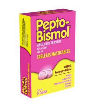 Pepto-Bismol 262.4 mg 24 tabletas masticables