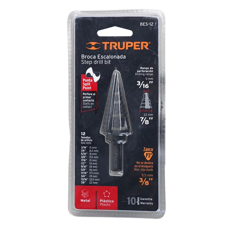 Broca escalonada 3/16" a 7/8" Truper
