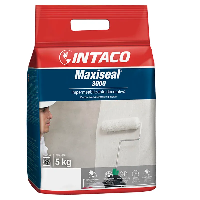 Mortero impermeabilizante Maxiseal blanco fino 5 kg INTACO